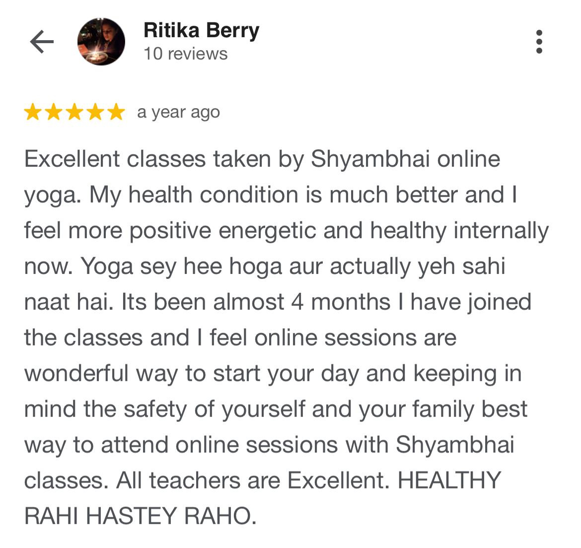 Online daily Yoga Classes